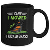 I Came I Mowed I Kicked Grass Funny Lawn Mowing Gardener Mug | teecentury