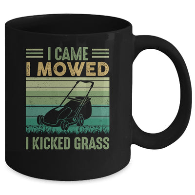 I Came I Mowed I Kicked Grass Funny Lawn Mowing Mug | teecentury