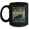 I Came I Mowed I Kicked Grass Funny Lawn Mowing Mug | teecentury