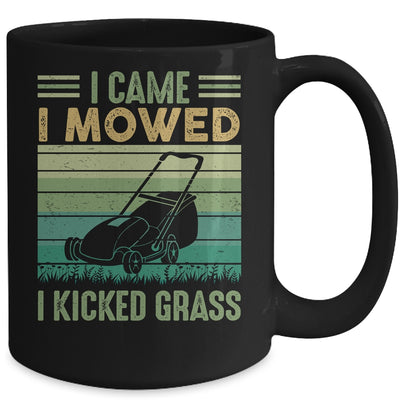 I Came I Mowed I Kicked Grass Funny Lawn Mowing Mug | teecentury