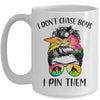 I Dont Chase Boys I Pin Them Funny Wrestling Messy Bun Girl Mug Coffee Mug | Teecentury.com