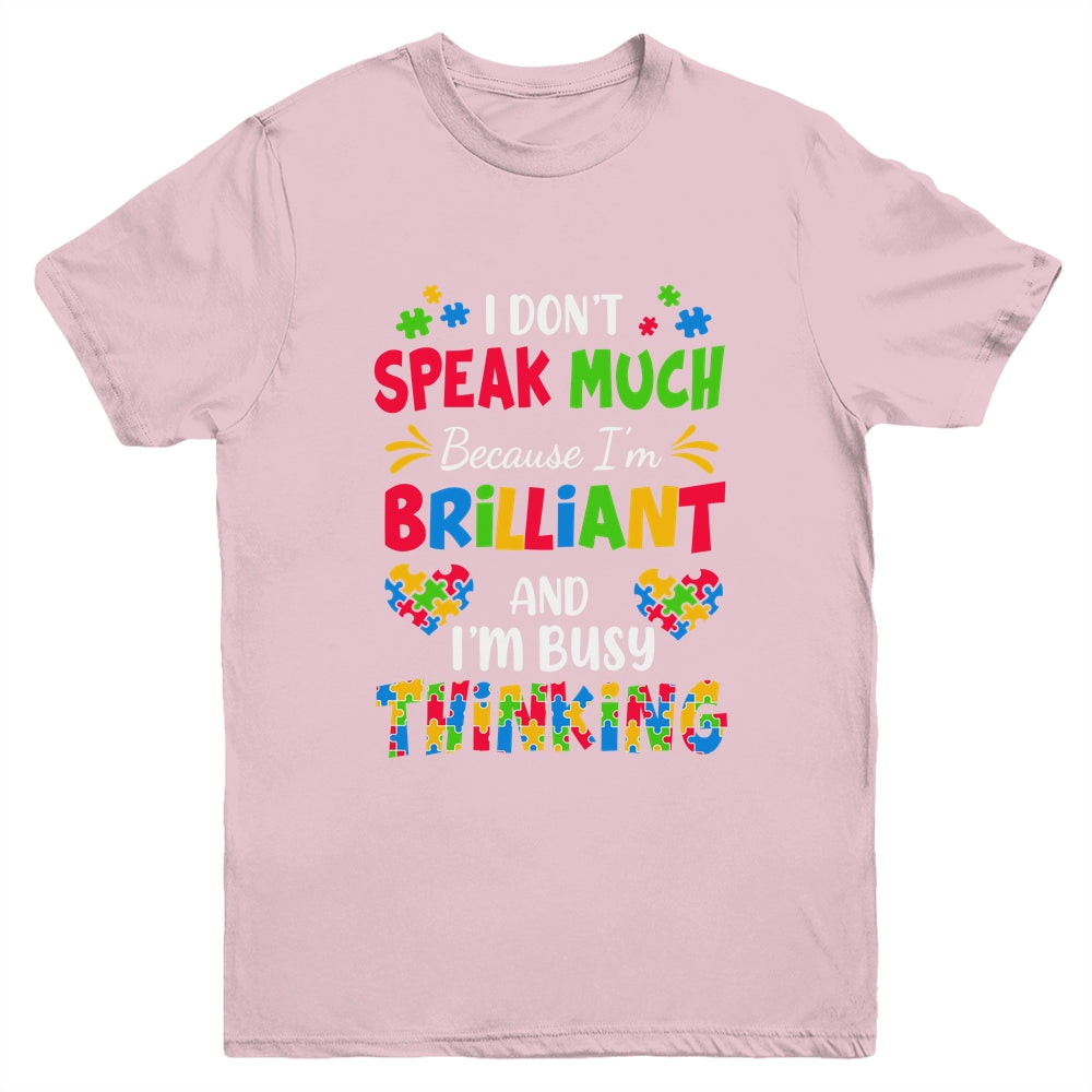 I Dont Speak Much Brilliant Autism Awareness Support Youth Shirt | teecentury