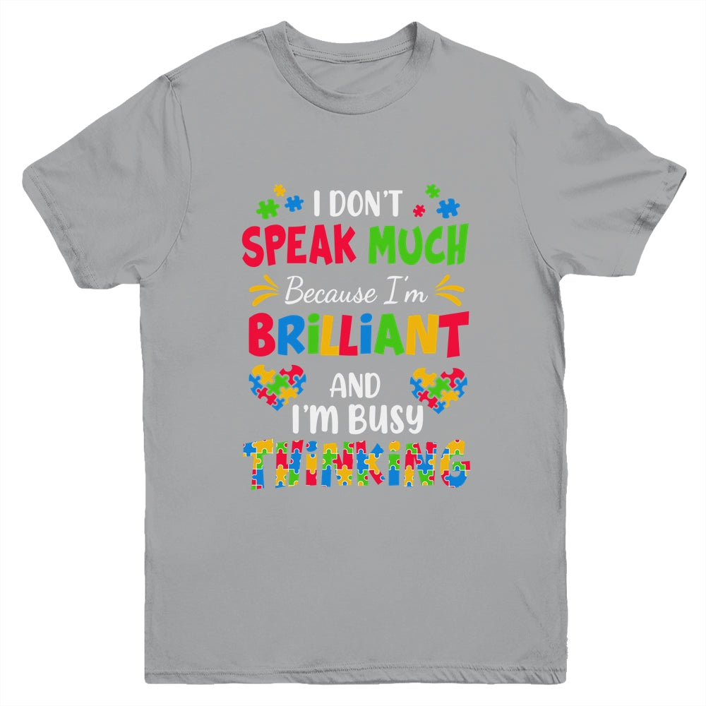I Dont Speak Much Brilliant Autism Awareness Support Youth Shirt | teecentury