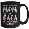 I Have Two Title Mom And Gaga Mothers Day Floral Mug Coffee Mug | Teecentury.com