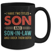 I Have Two Titles Son And Son-In-Law Vintage Retro Mug | teecentury