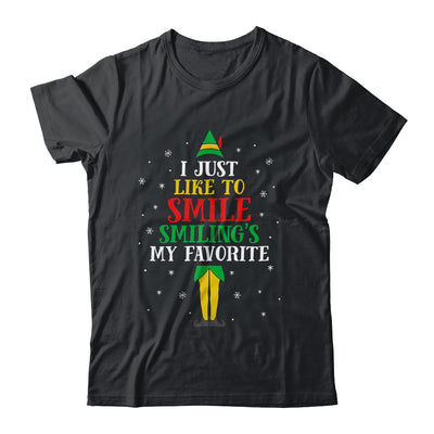 I Just Like To Smile Smiling's My Favorite Elf Christmas T-Shirt & Sweatshirt | Teecentury.com