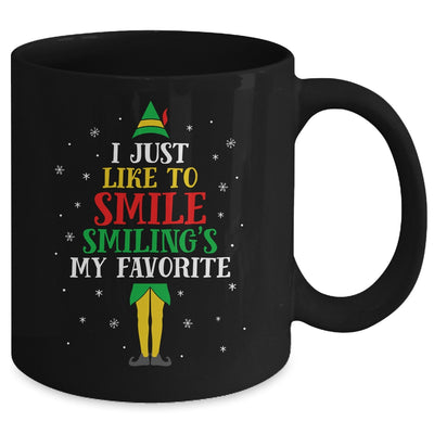 I Just Like To Smile Smiling's My Favorite Elf Christmas Mug Coffee Mug | Teecentury.com