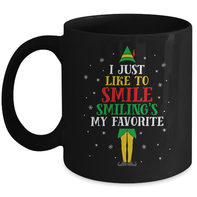 I Just Like To Smile Smiling's My Favorite Elf Christmas Mug Coffee Mug | Teecentury.com