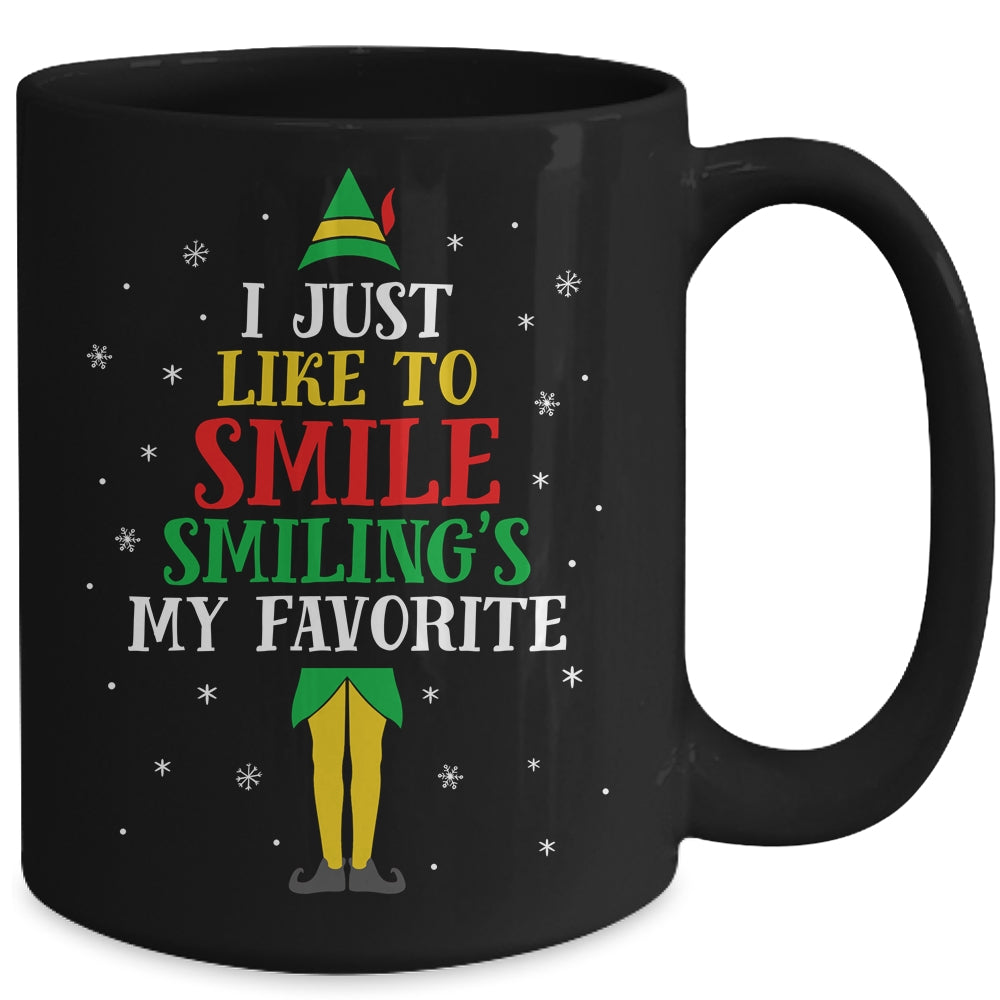I Just Like To Smile Smiling's My Favorite Elf Christmas Mug Coffee Mug | Teecentury.com