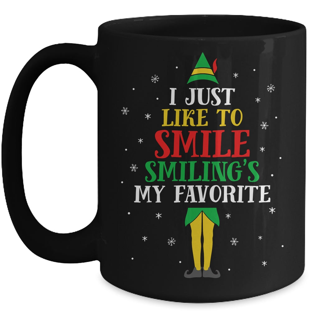 I Just Like To Smile Smiling's My Favorite Elf Christmas Mug Coffee Mug | Teecentury.com