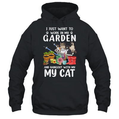 I Just Want To Work In My Garden And Hang Out With My Cat T-Shirt & Tank Top | Teecentury.com