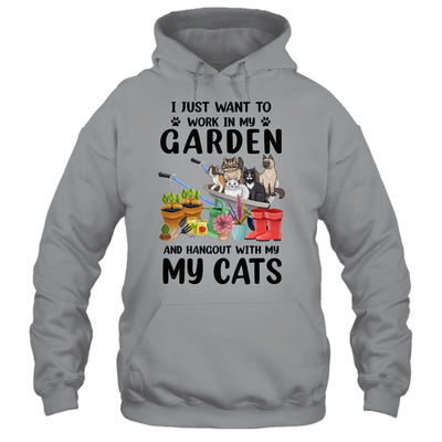 I Just Want To Work In My Garden And Hang Out With My Cats T-Shirt & Tank Top | Teecentury.com