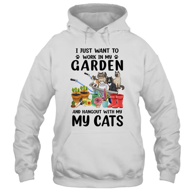 I Just Want To Work In My Garden And Hang Out With My Cats T-Shirt & Tank Top | Teecentury.com