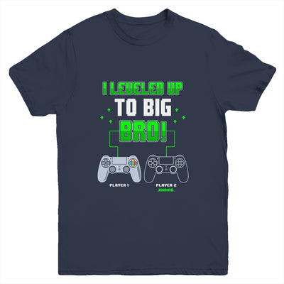 I Leveled Up To Big Bro Gamer New Brother Pregnancy Reveal Youth Youth Shirt | Teecentury.com