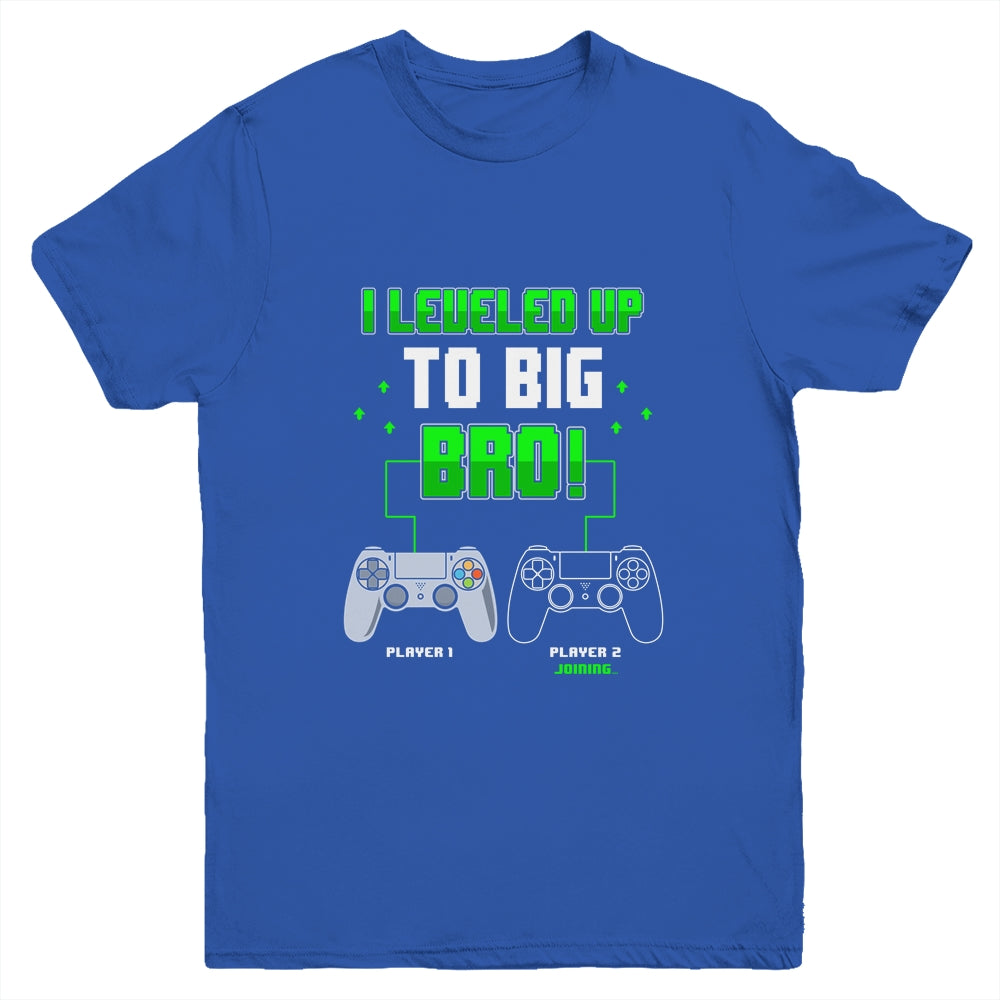 I Leveled Up To Big Bro Gamer New Brother Pregnancy Reveal Youth Youth Shirt | Teecentury.com