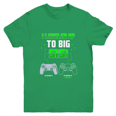 I Leveled Up To Big Sis Gamer New Sister Pregnancy Reveal Youth Youth Shirt | Teecentury.com