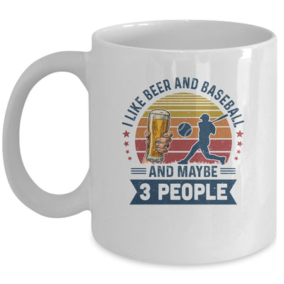 I Like Beer And Baseball Maybe 3 People Vintage Mug Coffee Mug | Teecentury.com