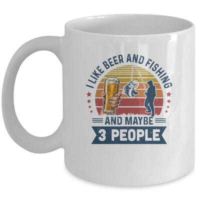 I Like Beer And Fishing Maybe 3 People Vintage Mug Coffee Mug | Teecentury.com