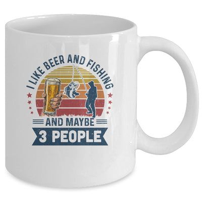 I Like Beer And Fishing Maybe 3 People Vintage Mug Coffee Mug | Teecentury.com