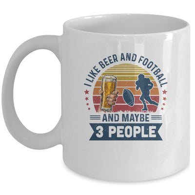 I Like Beer And Football Maybe 3 People Vintage Mug Coffee Mug | Teecentury.com