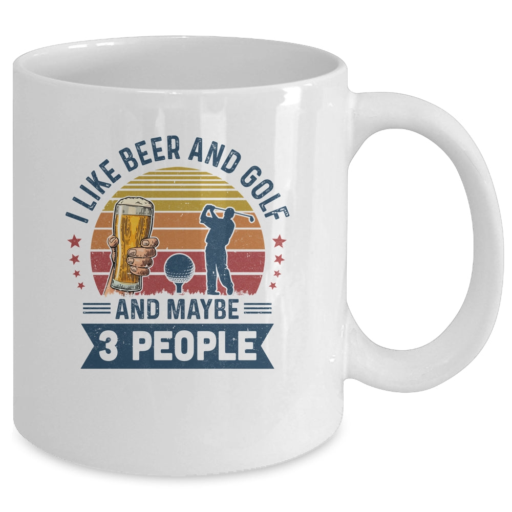 I Like Beer And Golf Maybe 3 People Vintage Mug Coffee Mug | Teecentury.com