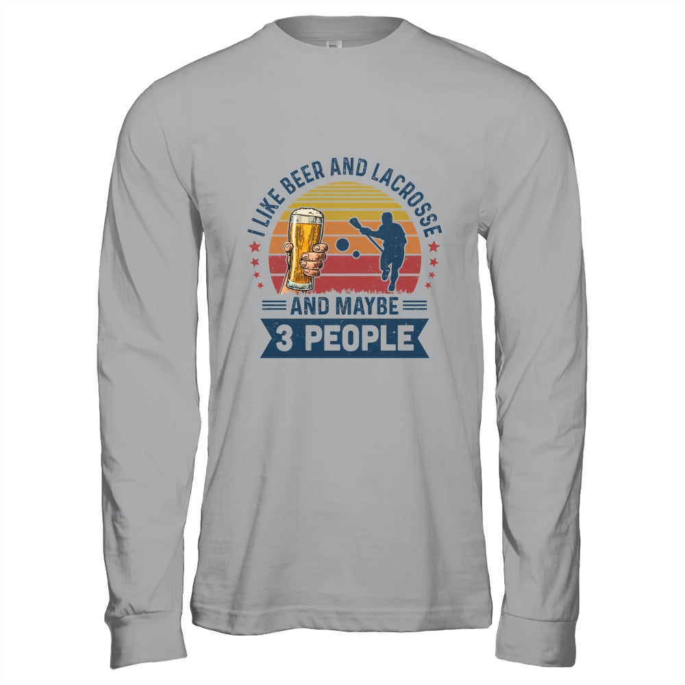 I Like Beer And Lacrosse Maybe 3 People Vintage T-Shirt & Hoodie | Teecentury.com