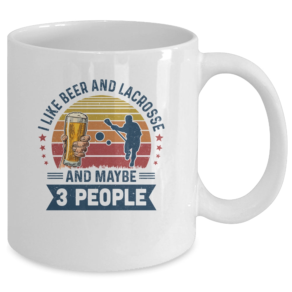 I Like Beer And Lacrosse Maybe 3 People Vintage Mug Coffee Mug | Teecentury.com
