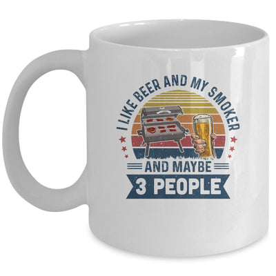 I Like Beer And My Smoker And Maybe 3 People Wine Vintage Mug Coffee Mug | Teecentury.com