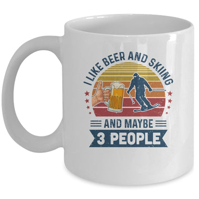 I Like Beer And Skiing And Maybe 3 People Vintage Mug Coffee Mug | Teecentury.com