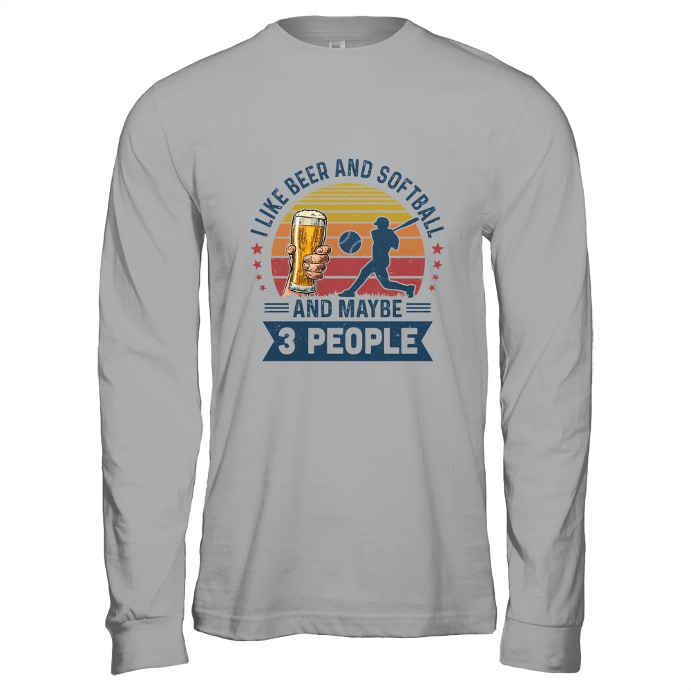 I Like Beer And Softball Maybe 3 People Vintage T-Shirt & Hoodie | Teecentury.com