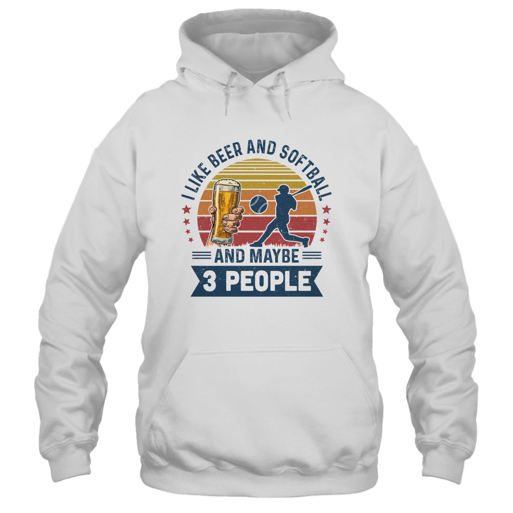 I Like Beer And Softball Maybe 3 People Vintage T-Shirt & Hoodie | Teecentury.com