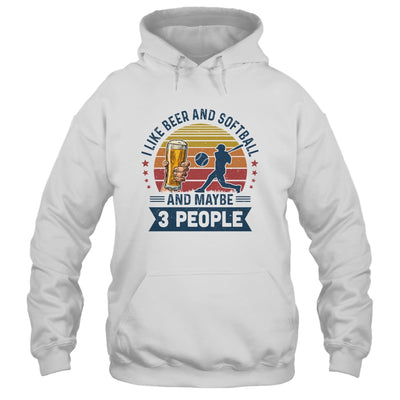 I Like Beer And Softball Maybe 3 People Vintage T-Shirt & Hoodie | Teecentury.com