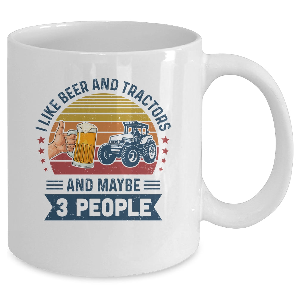 I Like Beer And Tractors And Maybe 3 People Vintage Mug Coffee Mug | Teecentury.com