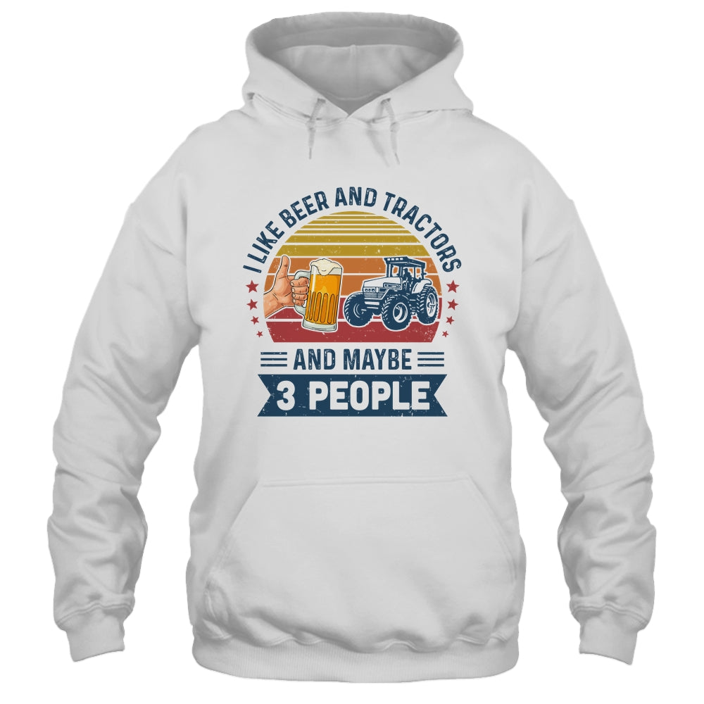 I Like Beer And Tractors And Maybe 3 People Vintage T-Shirt & Hoodie | Teecentury.com