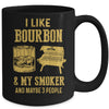 I Like Bourbon And My Smoker And Maybe 3 People Mug Coffee Mug | Teecentury.com