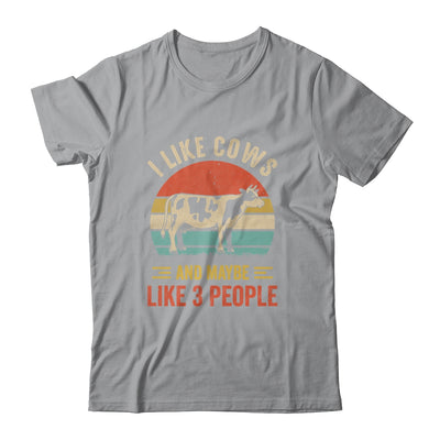 I Like Cows And Maybe Like 3 People Cow Farm Farmer Retro T-Shirt & Hoodie | Teecentury.com