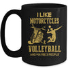 I Like Motorcycles And Volleyball And Maybe 3 People Lover Mug Coffee Mug | Teecentury.com