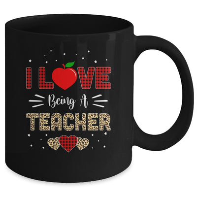 I Love Being A Teacher Leopard Valentine's Day Mug Coffee Mug | Teecentury.com