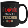 I Love Being A Teacher Leopard Valentine's Day Mug Coffee Mug | Teecentury.com