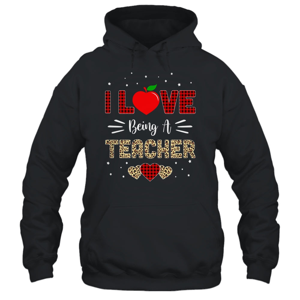 I Love Being A Teacher Leopard Valentine's Day T-Shirt & Hoodie | Teecentury.com