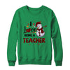 I Love Being A Teacher Snowman Dab Christmas Red Plaid T-Shirt & Sweatshirt | Teecentury.com