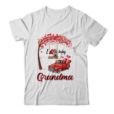 I Love Being Grandma Gnome Red Plaid Heart Valentines Day T-Shirt & Hoodie | Teecentury.com