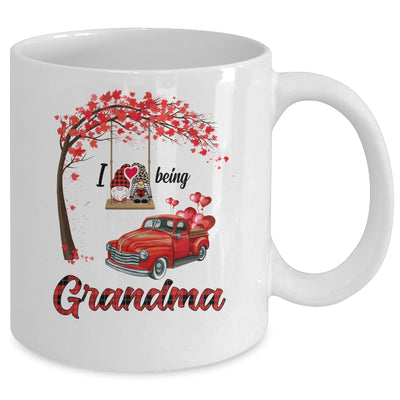 I Love Being Grandma Gnome Red Plaid Heart Valentines Day Mug Coffee Mug | Teecentury.com