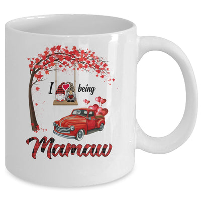 I Love Being Mamaw Gnome Red Plaid Heart Valentines Day Mug Coffee Mug | Teecentury.com