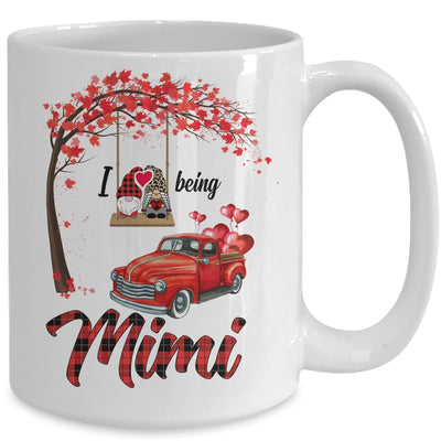 I Love Being Mimi Gnome Red Plaid Heart Valentines Day Mug Coffee Mug | Teecentury.com