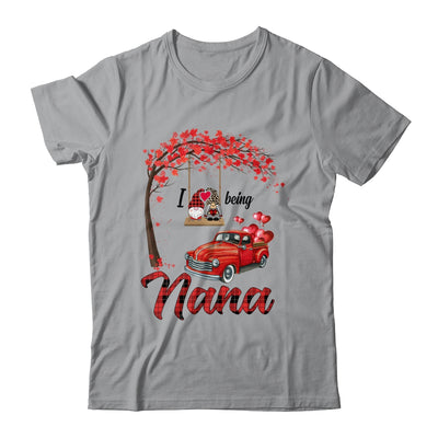 I Love Being Nana Gnome Red Plaid Heart Valentines Day T-Shirt & Hoodie | Teecentury.com