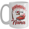 I Love Being Nana Gnome Red Plaid Heart Valentines Day Mug Coffee Mug | Teecentury.com
