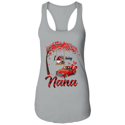 I Love Being Nana Gnome Red Plaid Heart Valentines Day T-Shirt & Hoodie | Teecentury.com