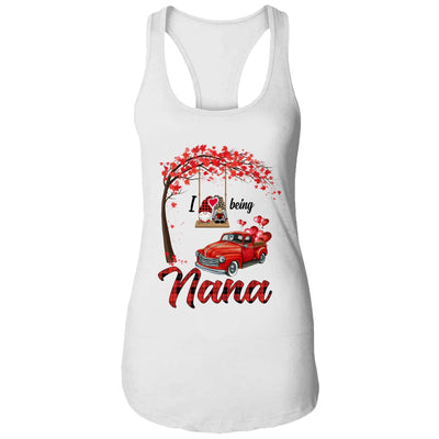 I Love Being Nana Gnome Red Plaid Heart Valentines Day T-Shirt & Hoodie | Teecentury.com