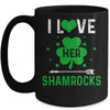 I Love Her Shamrocks Funny St Patrick's Day Couples Mug | teecentury